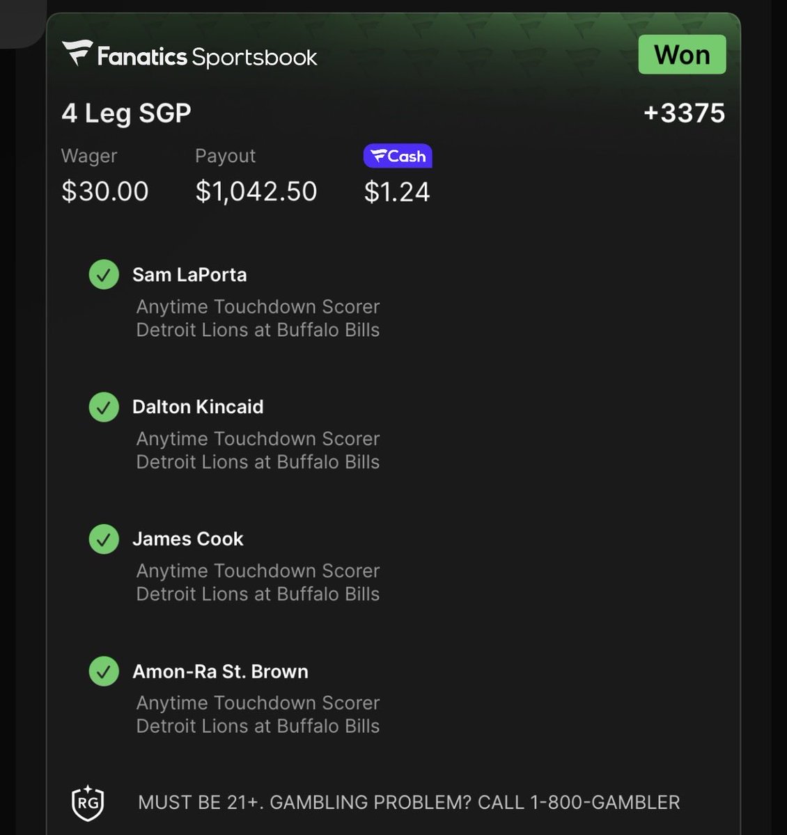 Kenny3Legs's tweet photo. $30 —> $1,042 ✅✅✅✅ 
$50 —>$1,087 ✅✅✅✅ 

Click the link and give us a test drive 🚗 
$10 for the first month with code ‘NFL’ https://t.co/A7ZHbmo1Db

#GamblingTwitter #Gambling𝕏 #NFL https://t.co/g7B5vZg4zk
