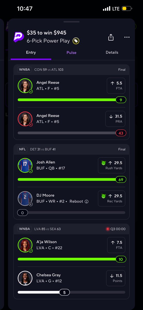 supersavagegan's tweet photo. We Hit For the 125 but i need that 1K i accidentally changed Angel Reese to down and the board hit 😕😕 we try again tomorrow #prizepicks #imsomad #wtfffff #sportsbetting https://t.co/SdZeRUElkb