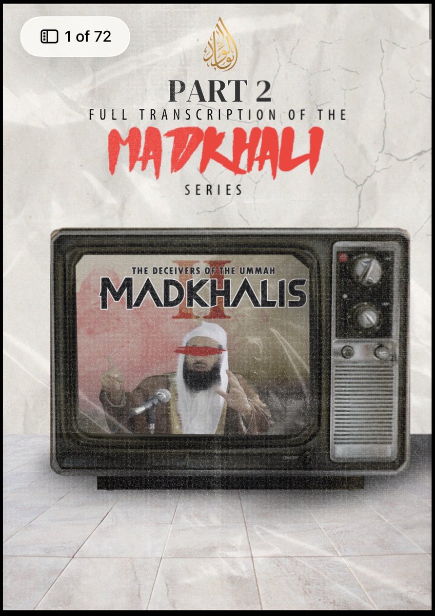 ProjectGuiding's tweet photo. Alhamdulillah, the entire Madkhali Series transcribed, with over 364 pages, to go along with the Madkhali Series on YouTube which has over 10 hours of content, which has been viewed a cumulative 185K times. May Allah accept from all those who aided in this series, and make it a means of Khayr for them and their families. May Allah make this series a means of Khayr and guidance for everyone who is sincerely seeking the truth. Downloads of the PDF are on my Telegram, but if you can’t access, please dm me on X or Instagram which PDF you’d like, and I’ll dm you the pdf insha’Allah. 

Madkhali Series on YouTube: https://t.co/EEdaOacKbg
