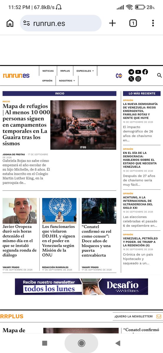 pedrochacon1's tweet photo. @nelsonbocaranda Eso es correcto.  Siendo las 11:50 pm de hoy jueves 17/09/2026 certifico que se puede acceder a la dirección URL: https://t.co/KTQ8VdAutZ en PC y https://t.co/43C3dTXEY4 en Móvil desde Valencia Edo Carabobo, sin usar VPN.   Ahora mismo desde un móvil con línea Movistar. https://t.co/5n3yYvgg0n