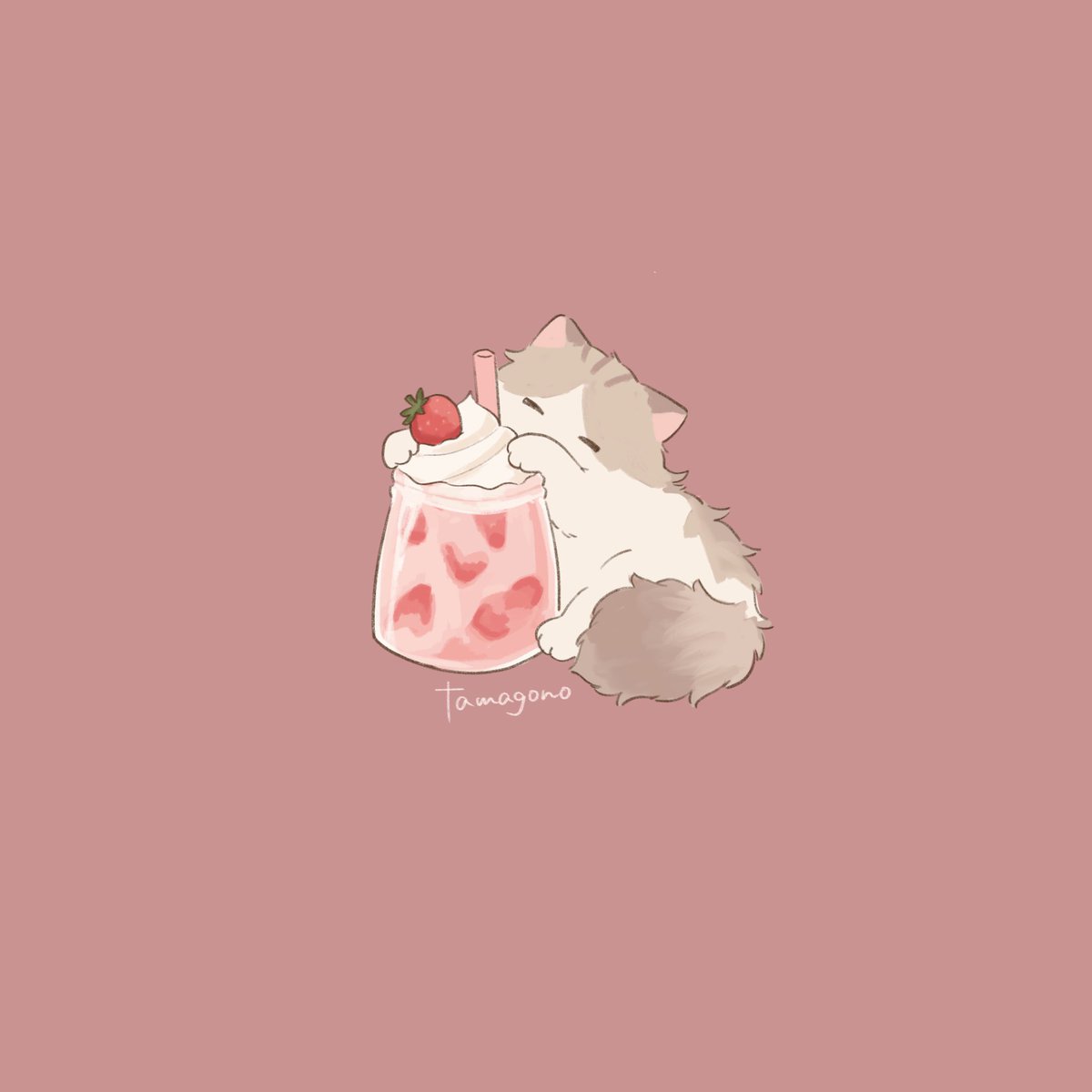 tamagonocat's tweet photo. 🍓🍼 
 #イラスト  #猫 https://t.co/lH722oH0UY