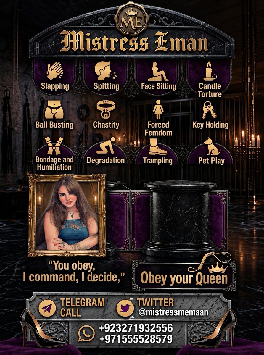 MistressMEmaan's tweet photo. 👑 Enter the world of Mistress Emaan.
Authority. Discipline. Control.
Know your place, respect the Queen, and discover a different level of submission. 
Bookings Open Lahore Sessions 03271932556
+971555285579
@footfetishvidss

#MistressEmaan #Femdom #Dominatrix #BDSM #realsession https://t.co/7D4v7Ovhw2