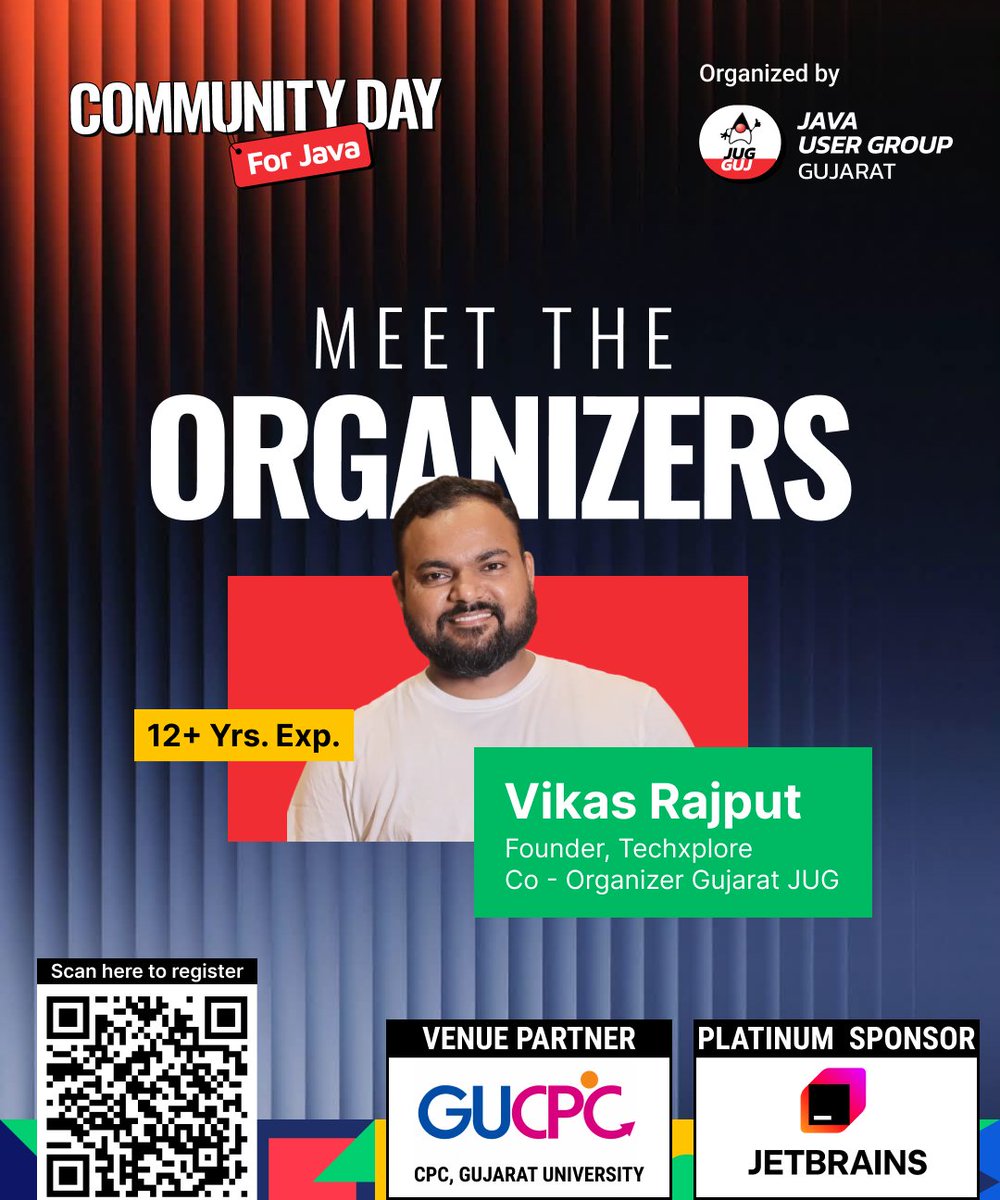 cd4java's tweet photo. π Meet the Organizers behind Community Day for Java 2026!
The people working behind the scenes to bring together speakers, sessions, sponsors, volunteers and the Java community. π
π
24 Oct
π CPC, Gujarat University, Ahmedabad
#java #cd4j2026 #communitydayforjava https://t.co/FiZMLxZwpU