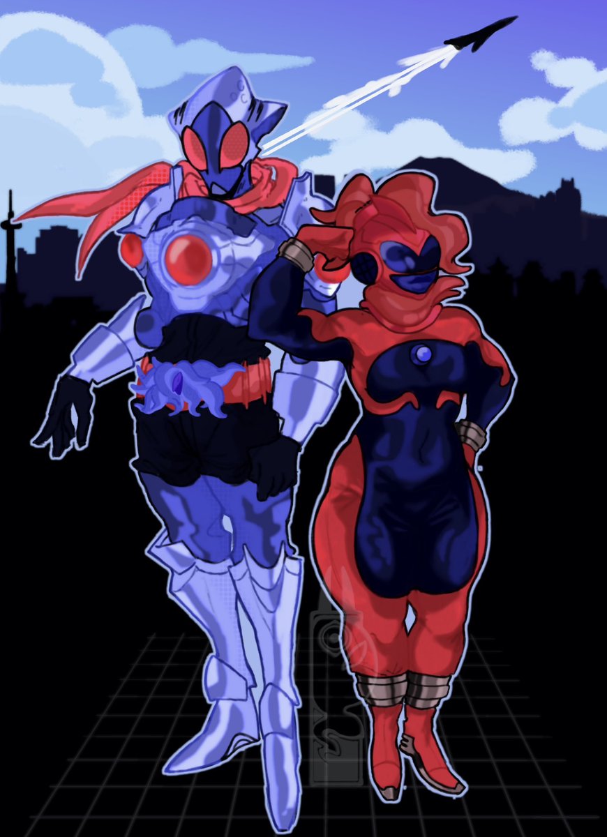 Ditwinus's tweet photo. kamen rider and ultraman inspired OCs https://t.co/UpaXi6WIPO