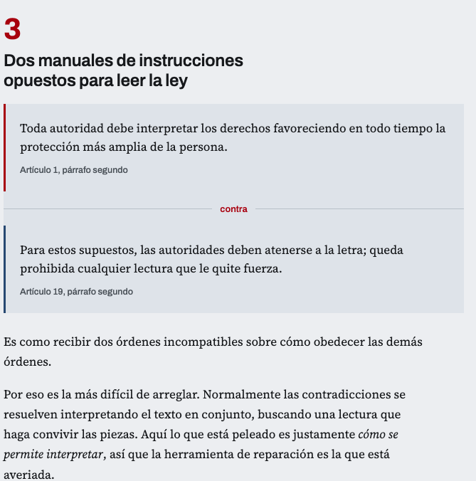 danieloso's tweet photo. Dos manuales de instrucciones opuestos para leer la ley. https://t.co/l1Cxei9DZw