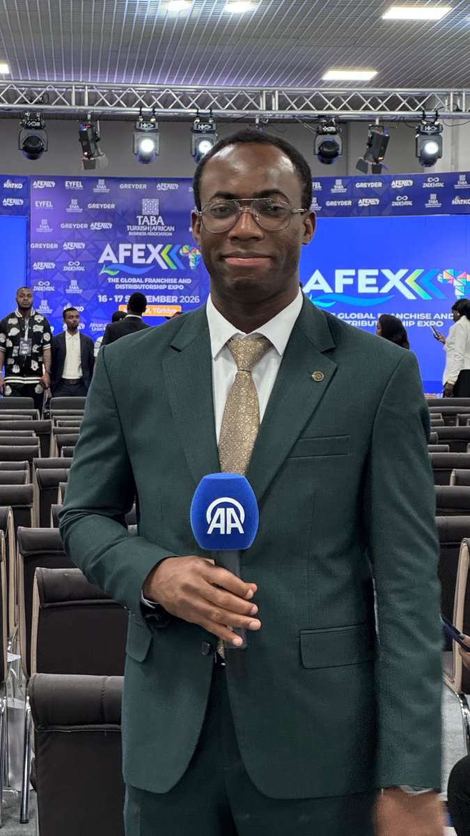 AdamabambaH999's tweet photo. Çarşamba günü AFEX 2026 İş Forumu ve Fuarı’nda Türkiye-Afrika ekonomik ilişkileri ve yatırım fırsatları üzerine farklı isimlerle röportajlar gerçekleştirdik.

#AFEX2026 #TürkiyeAfrica #Africa #Trade #Investment #EconomicCooperation #Business #AnadoluAgency #AAAfrica https://t.co/IaMuWcjrUj