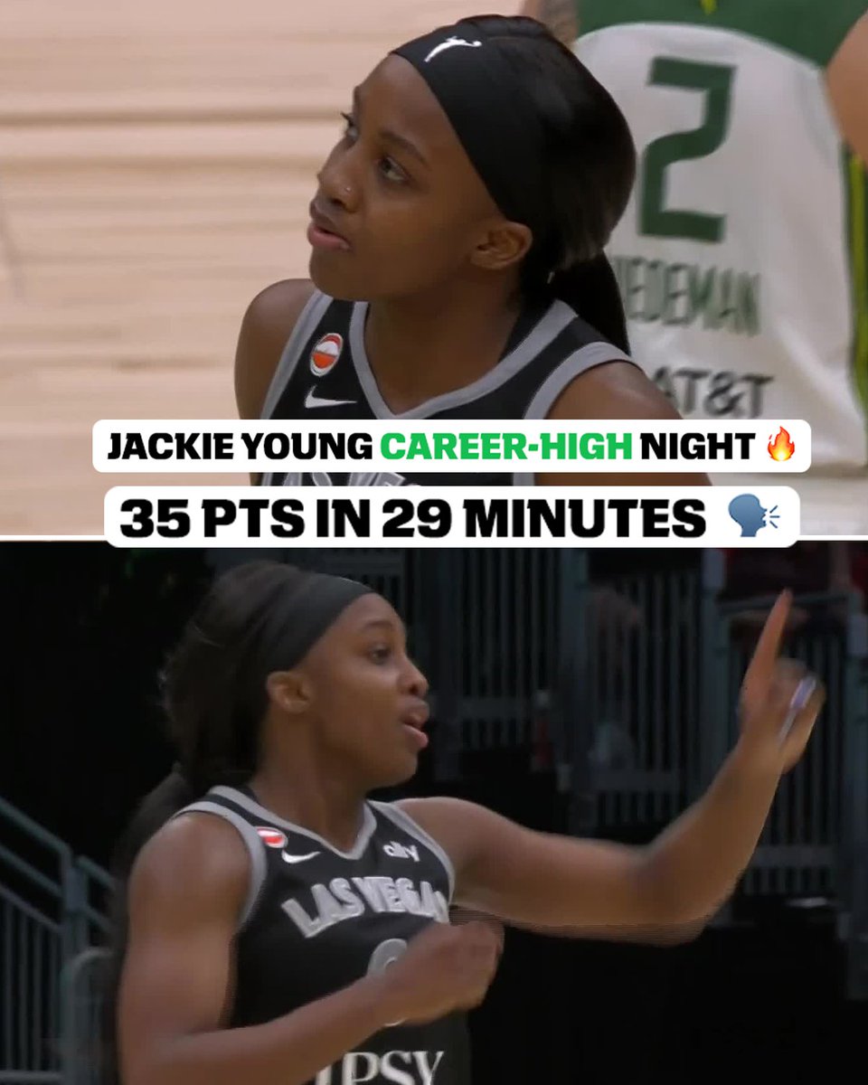 espnW's tweet photo. Jackie Young was on ONE 😤

This is Young's 7th career 30-point game 🔥 https://t.co/pWDTQdBPZ2