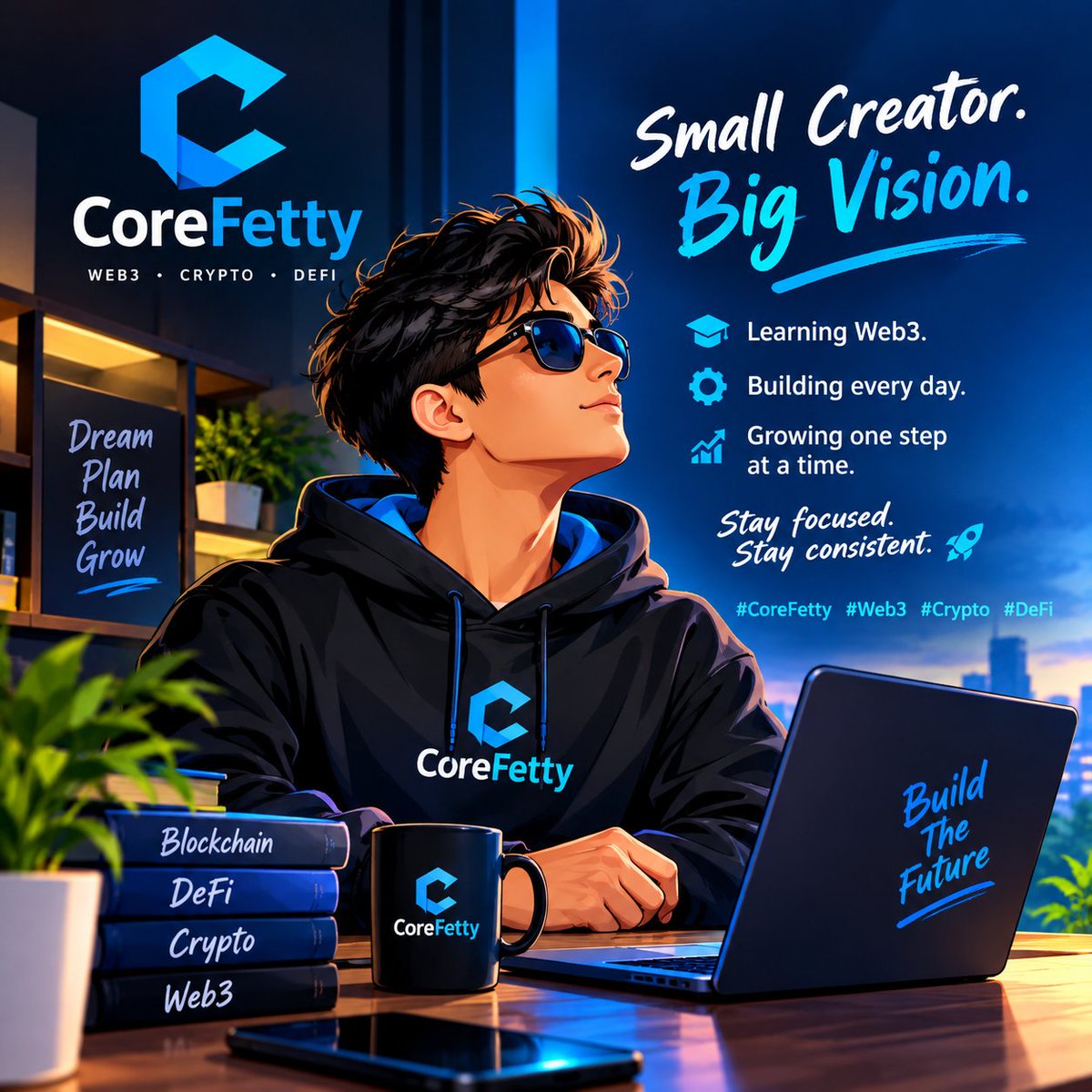 CoreFetty's tweet photo. Small creator.
Big vision.
Learning Web3.
Building every day.
Growing one step at a time.
Stay focused. Stay consistent. 🚀
#CoreFetty #Web3 #Crypto #DeFi https://t.co/CPfUQXYnIG