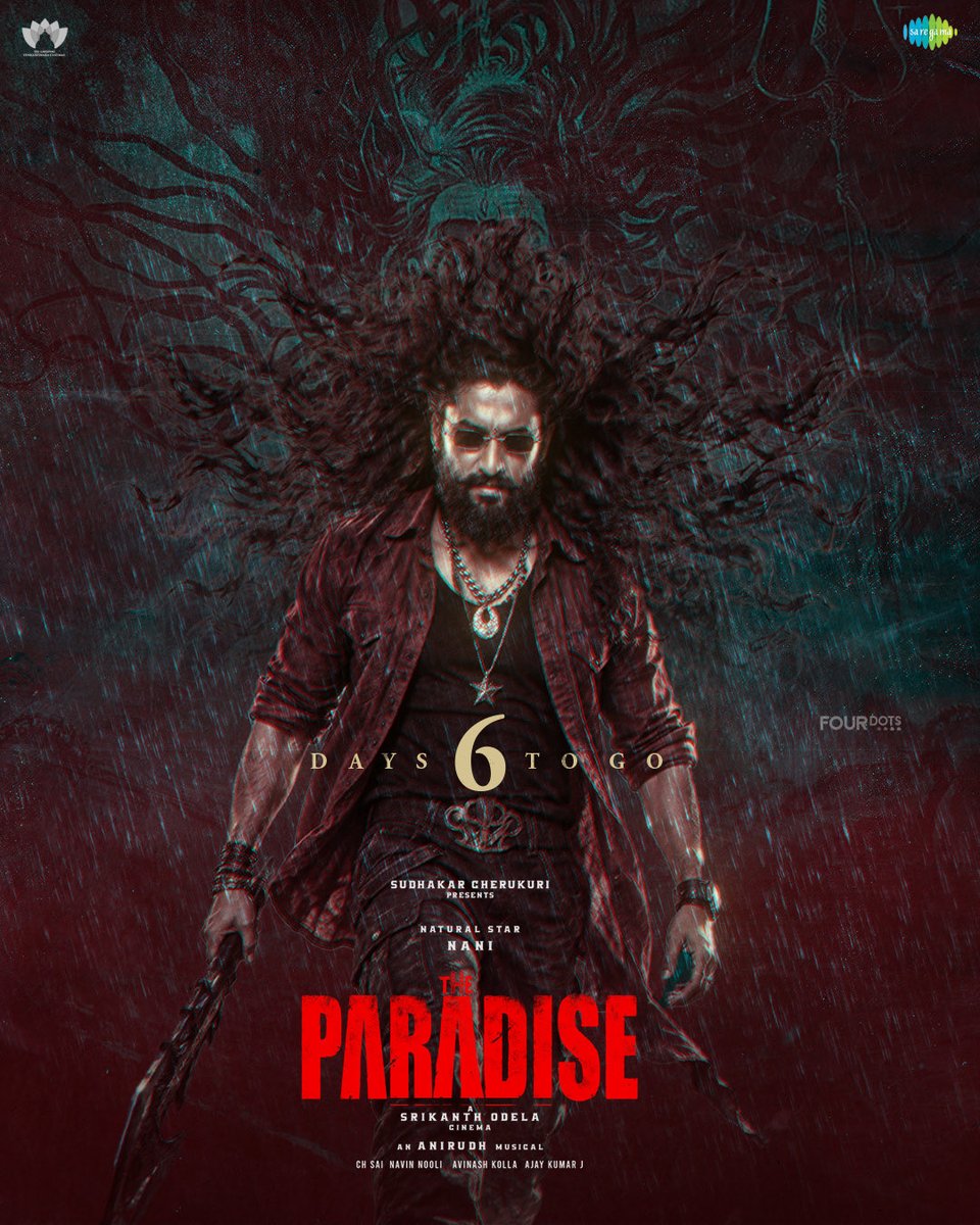 IamDeepRd's tweet photo. 6 DAYS TO GO #TheParadise  🔥🔥

GRAND RELEASE WORLDWIDE ON 24.09.26.

@TheParadiseOffl @nameisnani  @odela_srikanth @sudhakarcheruk5 @anirudhofficial @SLVCinemasOffl https://t.co/m3RjysODgv