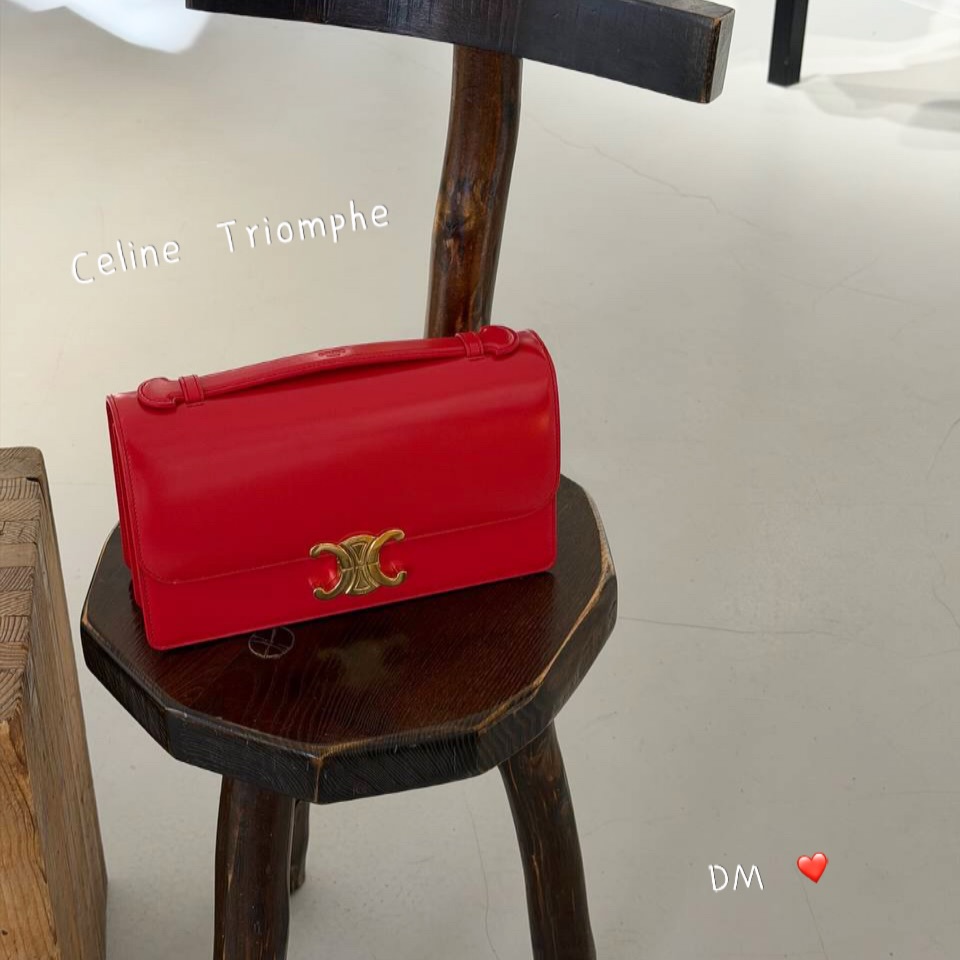 DeandreTanku's tweet photo. Available to order. We ship worldwide. Celine Triomphe in red. https://t.co/LZPBHpGUR9