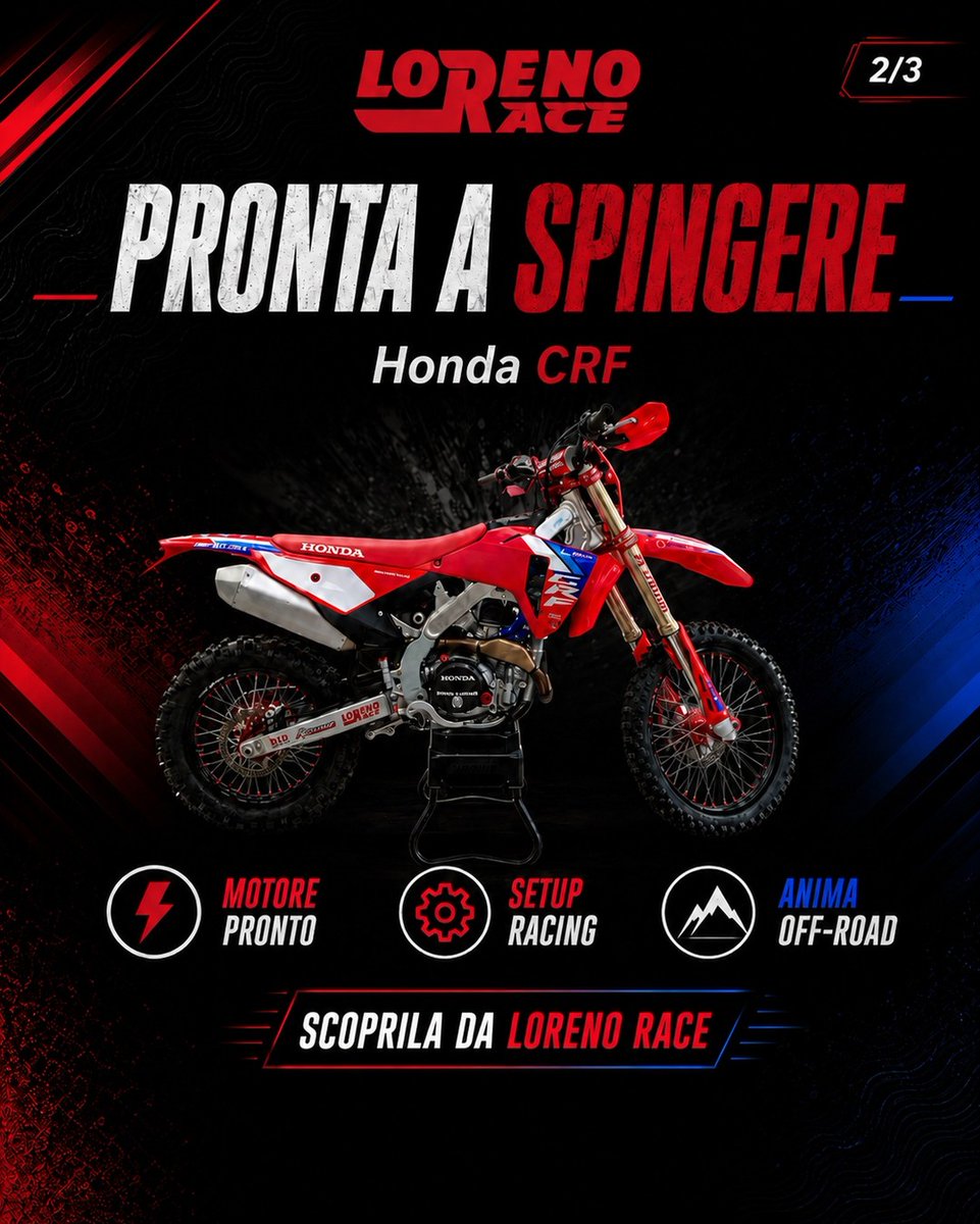 SantoNothstein's tweet photo. Honda CRF. Uncompromising off-road. Responsive engine, racing setup, true off-road spirit: built for those who never back down. If off-road calls, answer. See it at Loreno Race. Via F. Filzi, 2E, Venegono Inferiore (VA) https://t.co/zl91m2kjHz