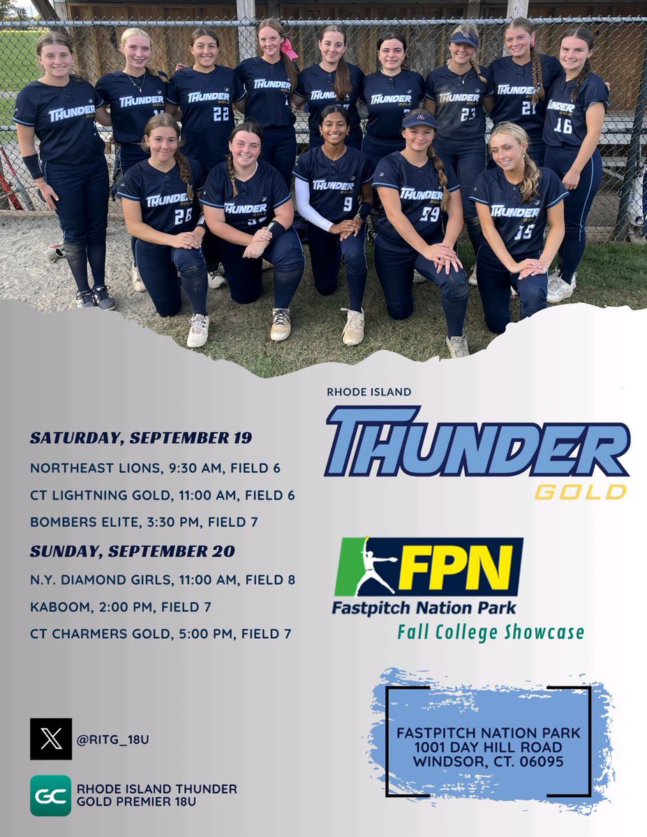 AveryBarnes2028's tweet photo. Here’s our schedule for the weekend! Thank you for having us @FPNSoftball! @RITG_18U @k_jacklets https://t.co/LJLoKcOn0x