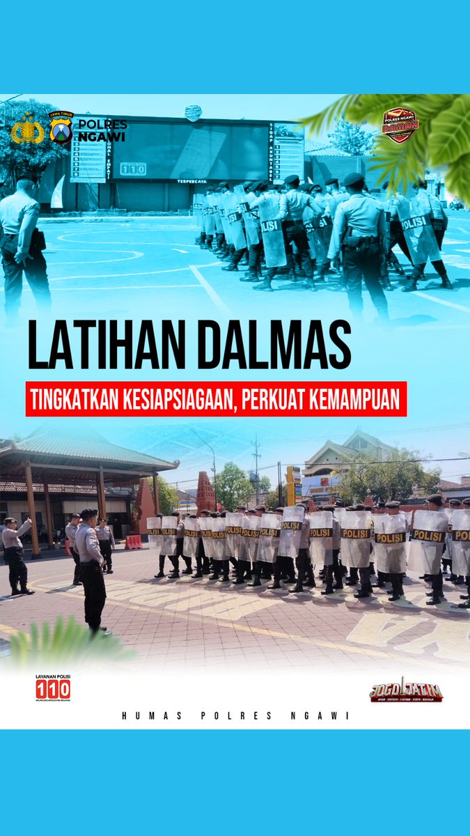 PJogorogo's tweet photo. Di bawah kepemimpinan Kapolres Ngawi AKBP Prayoga Angga Widyatama, S.I.K., https://t.co/REg7lvVSC9., Satuan Samapta Polres Ngawi terus meningkatkan kesiapsiagaan dan profesionalisme personel melalui Latihan Dalmas (Pengendalian Massa). https://t.co/fWFnzY66Sn