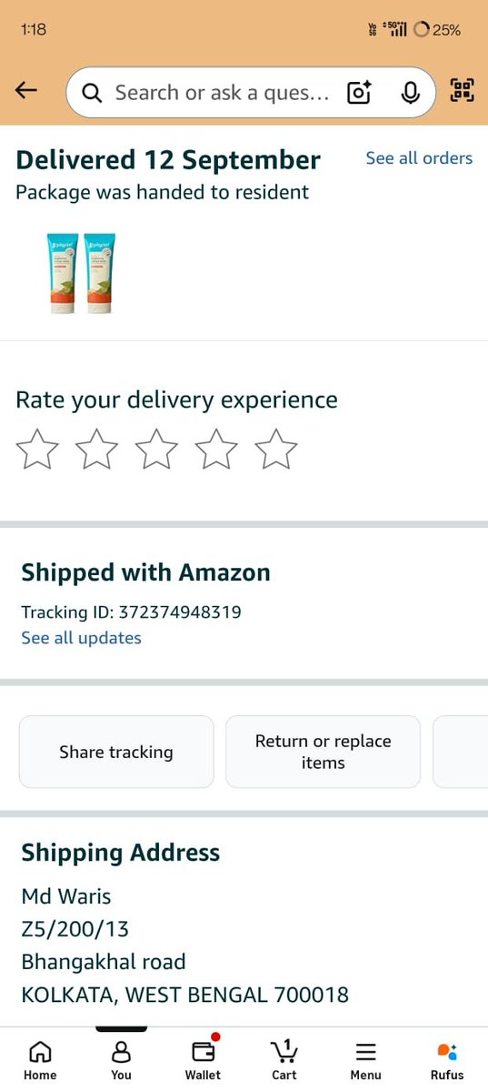 MdWasim1721332's tweet photo. @amazonIN @amazon My parcel has been marked as “Delivered,” but I have not received it. I have checked with others at my address as well, and nobody has received the package. Please investigate this urgently and arrange delivery or a refund.

Order ID: 372374948319 https://t.co/V9vrPvE9pn