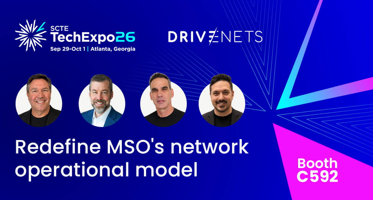 drivenets's tweet photo. Will you be in Atlanta for #TechExpo26?

Our team will be at DriveNets booth C592 and ready to share more about how we are redefining the MSO network operational model, and to discuss how we can support your network plans.

https://t.co/ZN1qny1MO2 https://t.co/AmtUaRIPfv