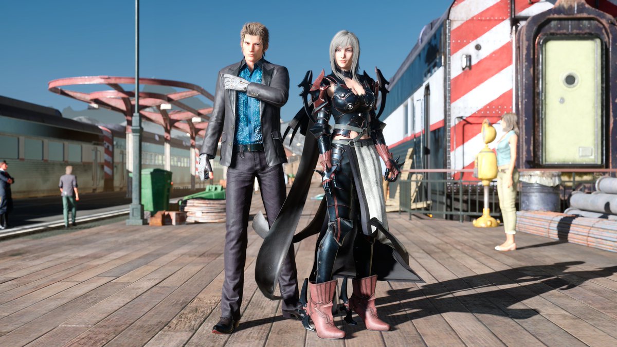 Nsept0403's tweet photo. イグニスとアラネア。
カップルかと言うと微妙なところですが、イグニス推しの方が昔、カップルにするとしたら相手はアラネアかなと仰ってたので😁
#FF15 #FFXVWindowsEdition #FF15MOD https://t.co/Rpe6t75WEJ