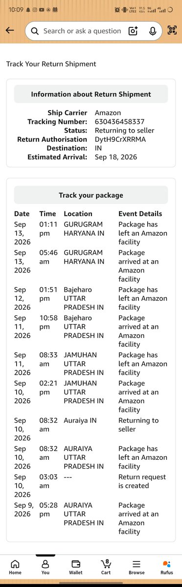 Vaibhav05_'s tweet photo. @amazon @amazonIN
I received a defective watch, so I returned it. I should have received the refund by the 15th, but since the 13th, there has been absolutely no trace of the product—it has simply vanished. I have followed up multiple times, yet I have neither received the refund https://t.co/h0IzZ6UNub