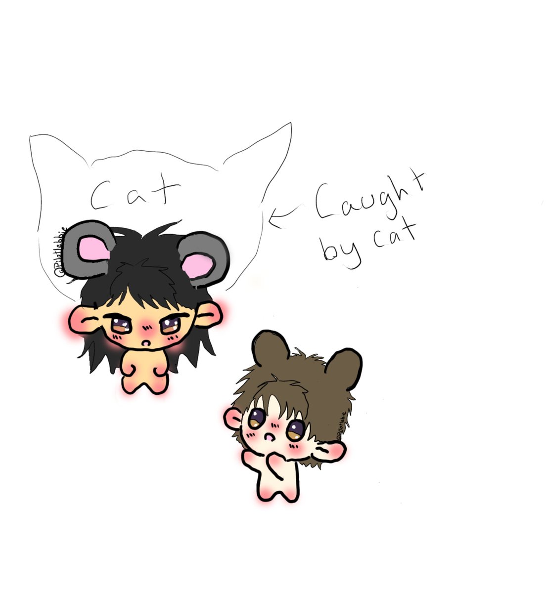 Pilotlebbie's tweet photo. Oh no! The household cat has caught a Mouse! Me! What will Baby Caleb do? https://t.co/okHIe5YQai