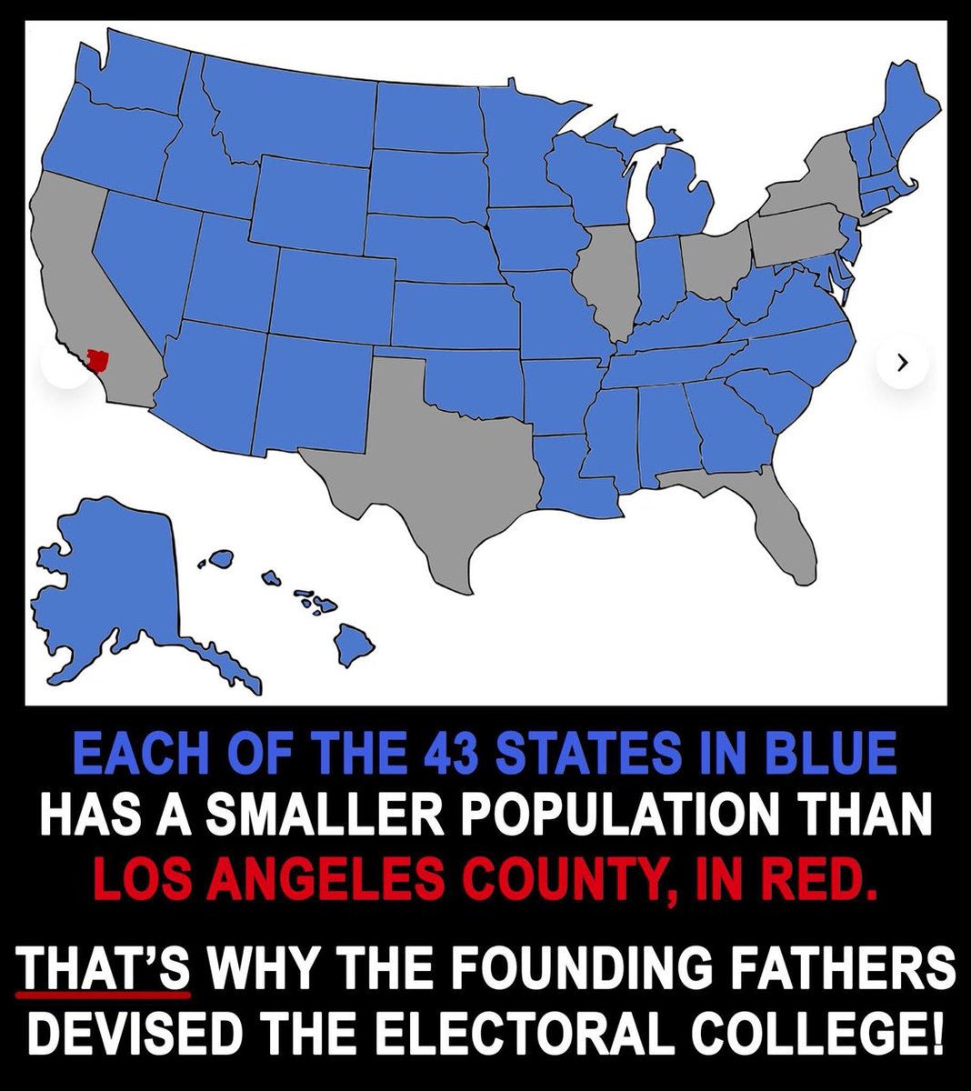 ProudElephant's tweet photo. Thank God for our founding fathers!

This is exactly why Democrats want to abolish the electoral college. https://t.co/LkvO63U0fv