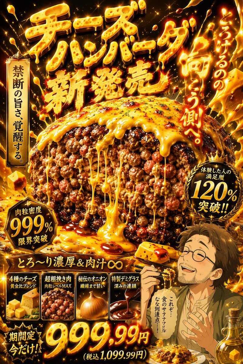 2chi8FF's tweet photo. 逆にAIすぎるポスターを作ることで食欲を減退 https://t.co/QktOZq3AT9