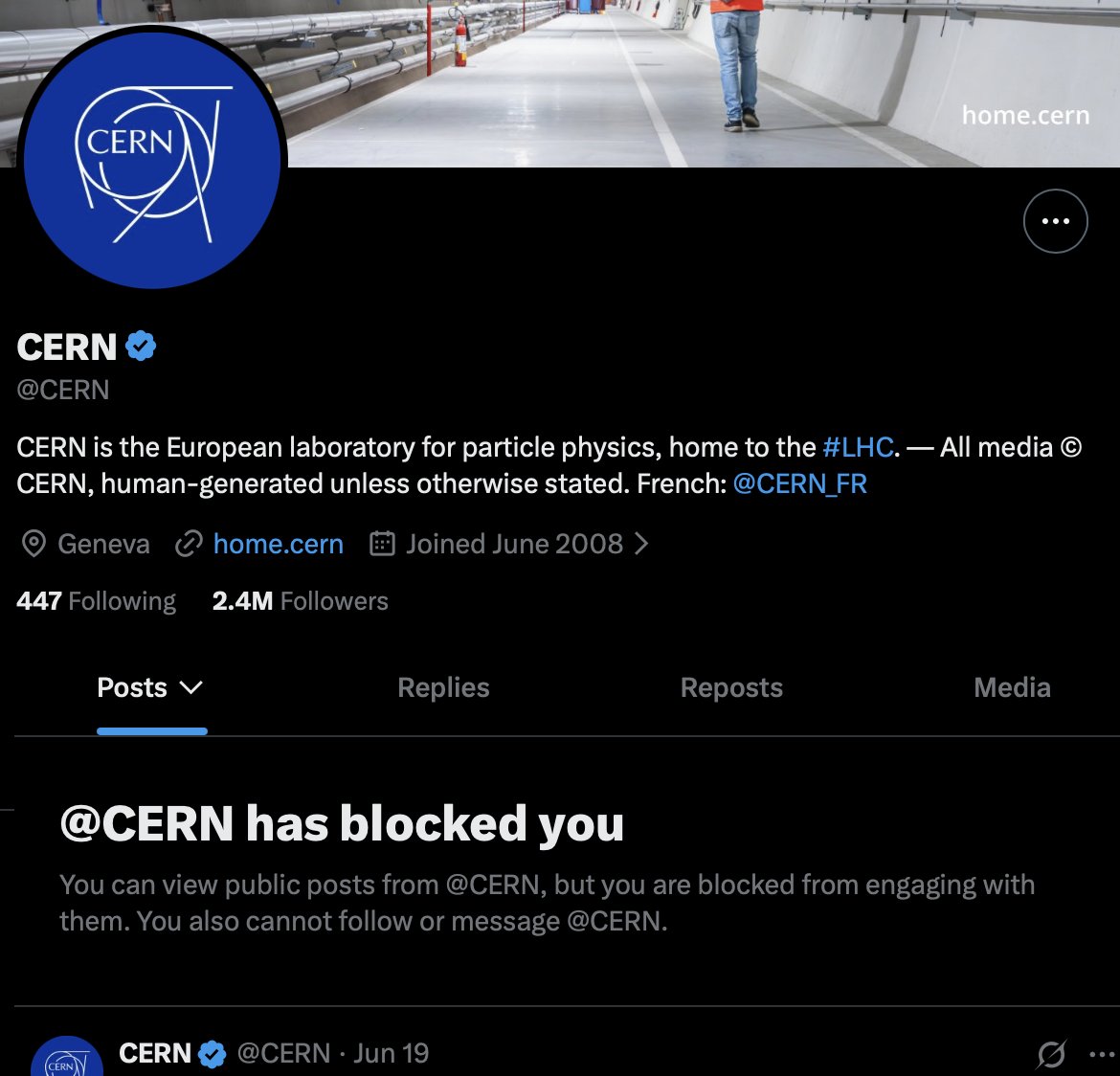 AlessandroStru4's tweet photo. Musk restored free speech on X, CERN abandoned 2.4M followers on X, it keeps posting for 11K bluesky wokes. 
In 2018 I warned CERN about Cultural Marxism, it seemed exaggerated, now it's clear but it's late. 
I visited and liked CERN when it was an apolitical excellence. https://t.co/gUx5JQwI69
