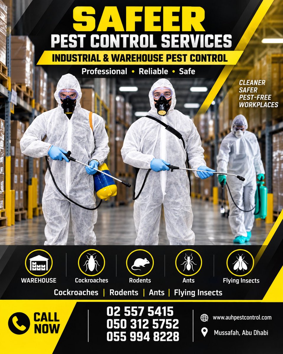 shafeer93k's tweet photo. #SafeerPestControl #PestControlAbuDhabi #AbuDhabiPestControl #PestControlUAE #AbuDhabiServices #PestControlServices #CockroachControl #RodentControl #BedBugControl #TermiteControl #AntControl #MosquitoControl #VillaPestControl #WarehousePestControl #CommercialPestControl #Home https://t.co/GVDBgtWQlM
