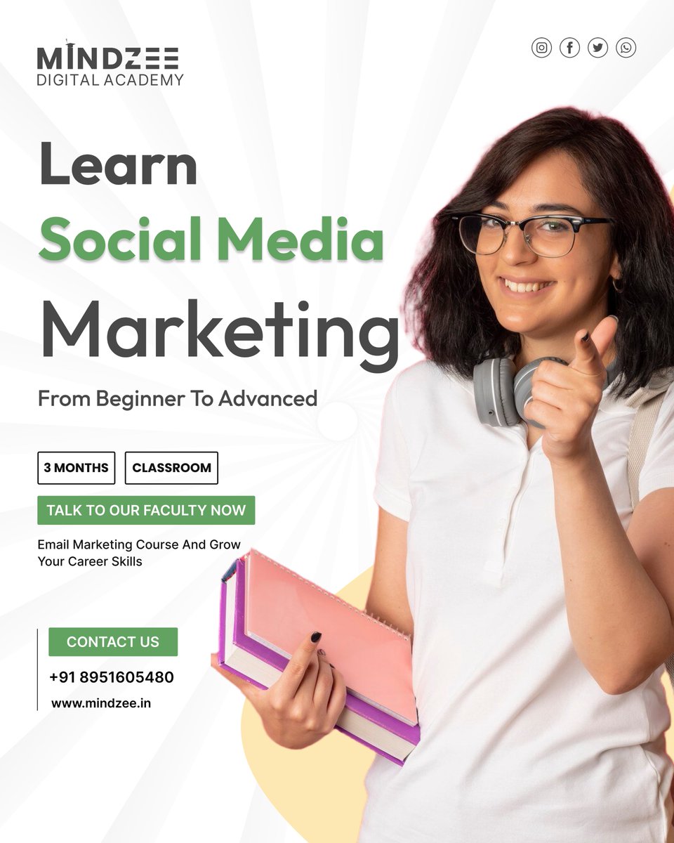 Mindzeetraining's tweet photo. Master social media strategies, content creation, audience growth &amp; digital campaigns with practical training.

🎓 3 Months | Classroom Training
👉 From Beginner to Advanced
📞 +91 8951605480
🌐 https://t.co/pdYVjDLGAy
#SocialMediaMarketing #DigitalMarketing #MarketingCourse https://t.co/FHaXcYueEn