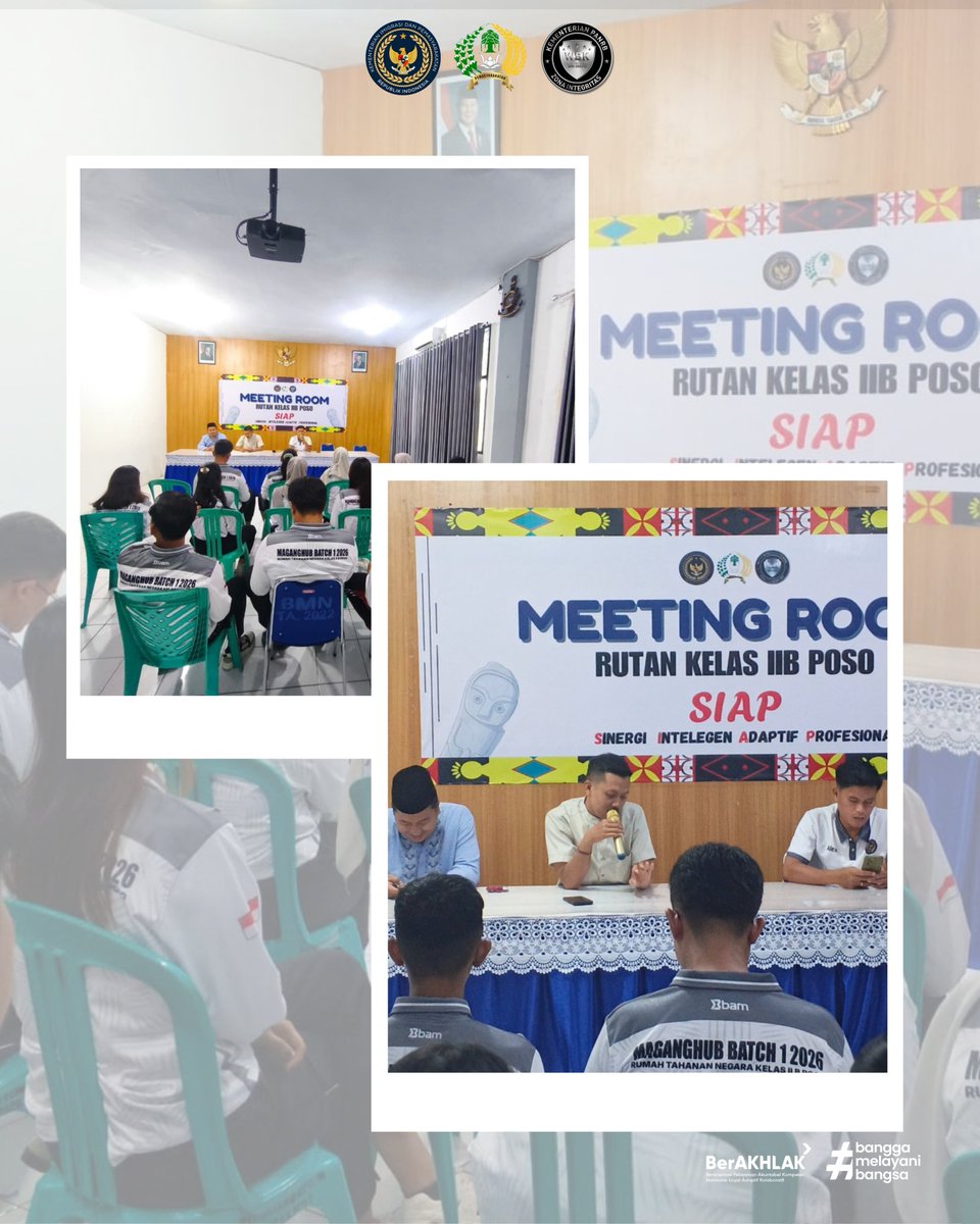 PosoRutan's tweet photo. Rutan Poso Laksanakan Evaluasi Bulanan Peserta MagangHub Batch 1 Angkatan 2 Tahun 2026

SELENGKAPNYA: https://t.co/hJ2ycYpfJR

#RutanPoso #MagangHub #EvaluasiMagang #Pemasyarakatan #KementerianImigrasiDanPemasyarakatan https://t.co/sLMFAfgQxd