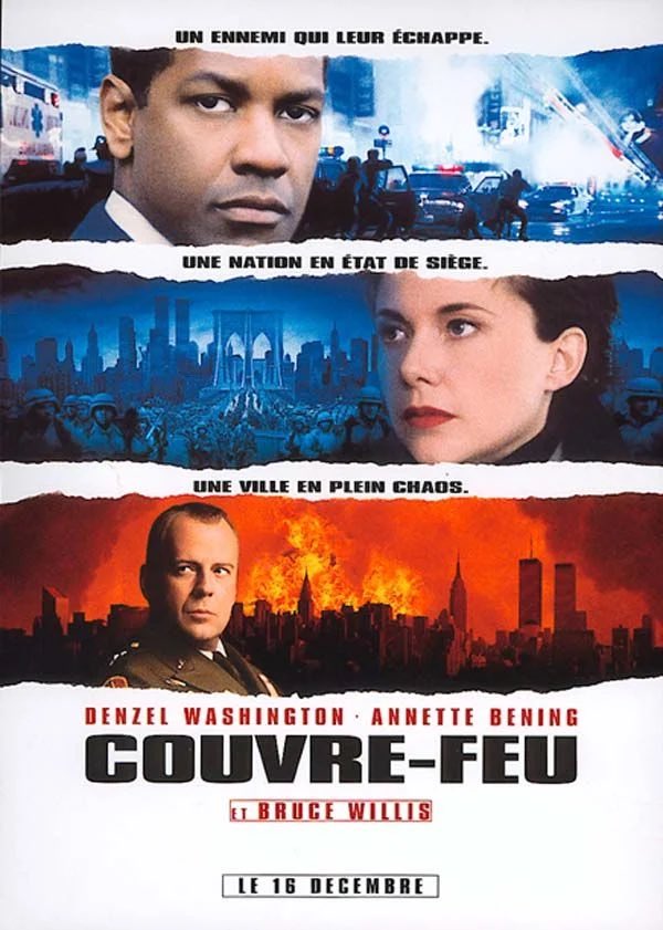 Piwi_47's tweet photo. Revoir #CouvreFeu après les attentats du 11/09/01 change un peu la donne, transformant ce petit thriller politique efficace d’E. Zwick en film tristement « visionnaire », au moins à travers son sujet et ses circonvolutions. La critique des dérives militaires est assez grossière. https://t.co/5xraC3hfC0