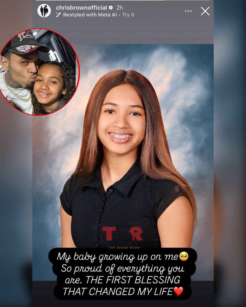 TheShadeRoom's tweet photo. Aww! Chris Brown sent some love to his firstborn Royalty Brown with this updated school photo of her.😍 ✍🏾:#TSRStaffJR https://t.co/9MgzVfF8Ym