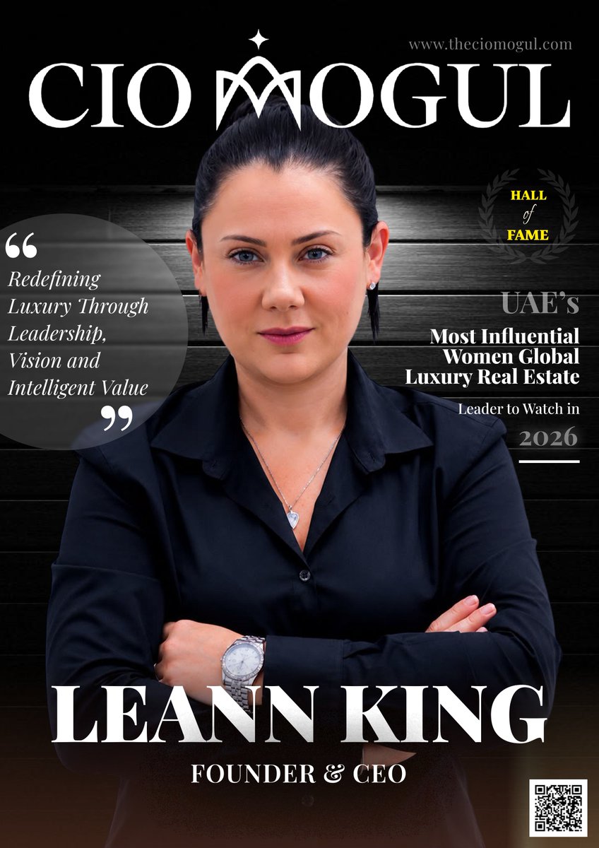 TheCioMogul's tweet photo. π Congratulations, Leann King! π
CIO Mogul Magazine proudly celebrates Leann King as a 2026 Hall of Fame honoree for her leadership in luxury real estate, acquisitions & business transformation.
Read More: https://t.co/sWTWrywSZ5
#CIOMogul #LeannKing #Leadership #UAE #Dubai https://t.co/9qJkb6kJ9W
