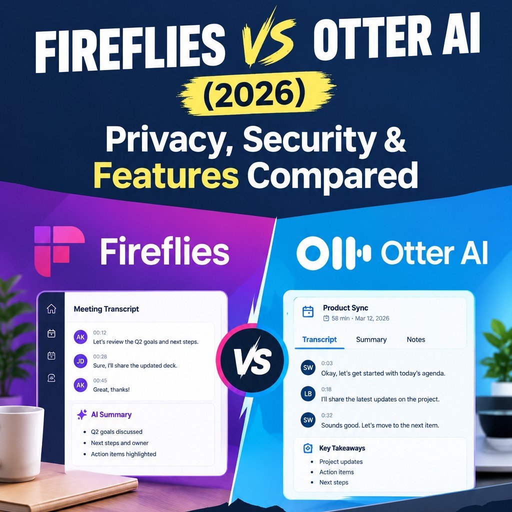 AIWorkflowSuite's tweet photo. Fireflies AI vs Otter AI: Which AI Meeting Assistant Should You Use in 2026?

Comparison covering:
✅ Transcription &amp; AI summaries
✅ Integrations &amp; automation
✅ Privacy &amp; security
✅ Pricing &amp; value
✅ Best use cases

Read here:
https://t.co/Rk1nKs0y4M

#AITools #MeetingTools https://t.co/VittZR2Xio