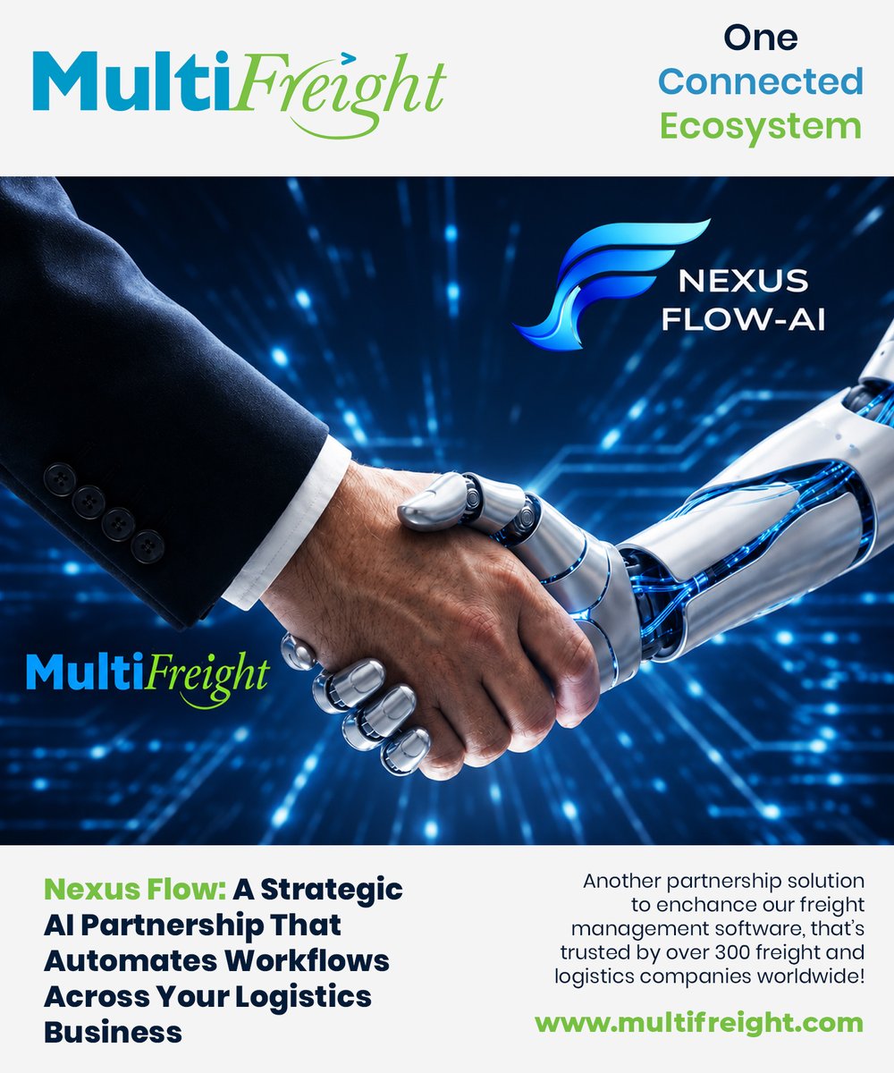 MultiFreightLTD's tweet photo. Less administration. Better data. More efficient workflows.
Discover the MultiFreight ecosystem:
https://t.co/aVfk9RPSIm
#MultiFreight #Intelligent #Connected #Global #NexusFlowAI #ArtificialIntelligence #WorkflowAutomation #FreightSoftware #LogisticsTechnology https://t.co/riD1oU00Yb