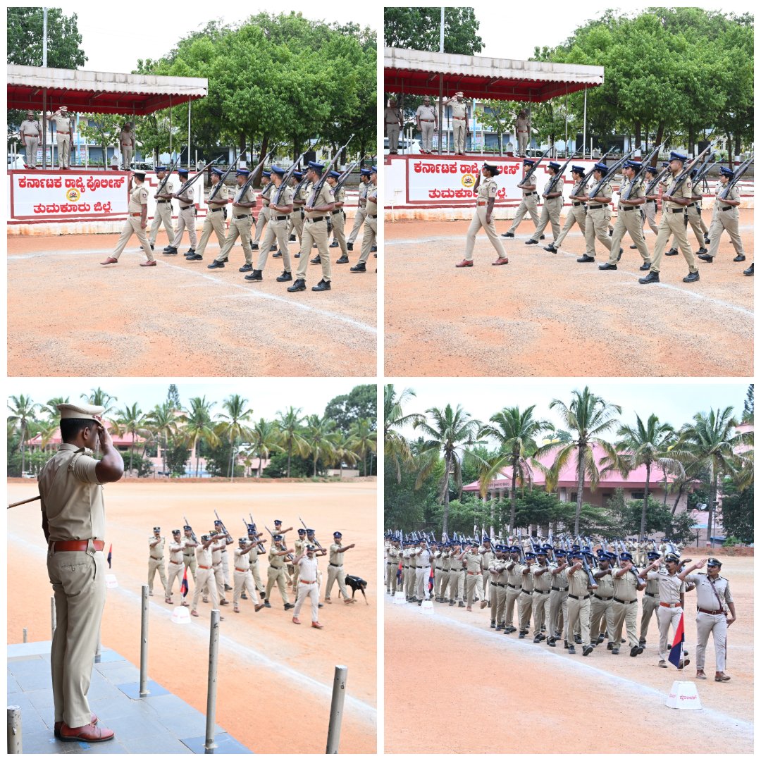 SPTumkur's tweet photo. ತುಮಕೂರು ಜಿಲ್ಲಾ ಪೊಲೀಸ್ ಕವಾಯತು ಮೈದಾನದಲ್ಲಿ ವಾರದ ಕವಾಯತನ್ನು ನಡೆಸಿ ತುಕಡಿಗಳಿಂದ ಗೌರವ ವಂದನೆ ಸ್ವೀಕರಿಸಿ, ತುಕಡಿಗಳ ಪರಿವೀಕ್ಷಣೆ ನಡೆಸಲಾಯಿತು.
#TumakuruDistrictPolice
#WeeklyParade #ParadeInspection
#DarParadeGround
@venkatashok
@KarnatakaCops https://t.co/pvYATkdXXn