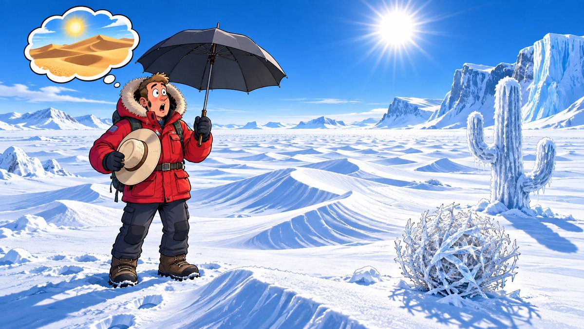 facts_daily7's tweet photo. ❄️ Fun fact: Antarctica is the largest desert on Earth—bigger than the Sahara!

Deserts are defined by how little precipitation they receive, not by heat or sand. Antarctica covers about 5.5 million square miles. 🧊

#FunFact #Geography #Antarctica https://t.co/Qt2zO4fUHY