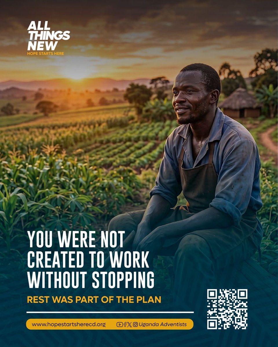 Musdaa_Mubs's tweet photo. In a world that constantly tells us to do more, achieve more, and keep going, God reminds us that rest is not wasted time, it is part of His design.
Slow down. Rest. Renew.
🔗https://t.co/NPr8En6NJY
#HopeChannelUg #AllThingsNew #ByonnaBizzeBuggya #HopeStartsHere #Uganda https://t.co/ksHAVnlYOY