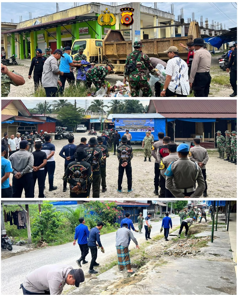 RESSUBULUSSALAM's tweet photo. Polres Subulussalam Semarak Sambut HUT TNI ke-81, TNI-Polri Bersama-sama Bersihkan Pasar Modern

@ListyoSigitP
@kapolda_aceh
@bidhumaspoldaaceh
@divisihumaspolri
@polripresisi

#bidhumaspoldaaceh #poldaaceh #polripresisi #polressubulussalam
#polriuntukmasyarakat https://t.co/p93lNE5nxF