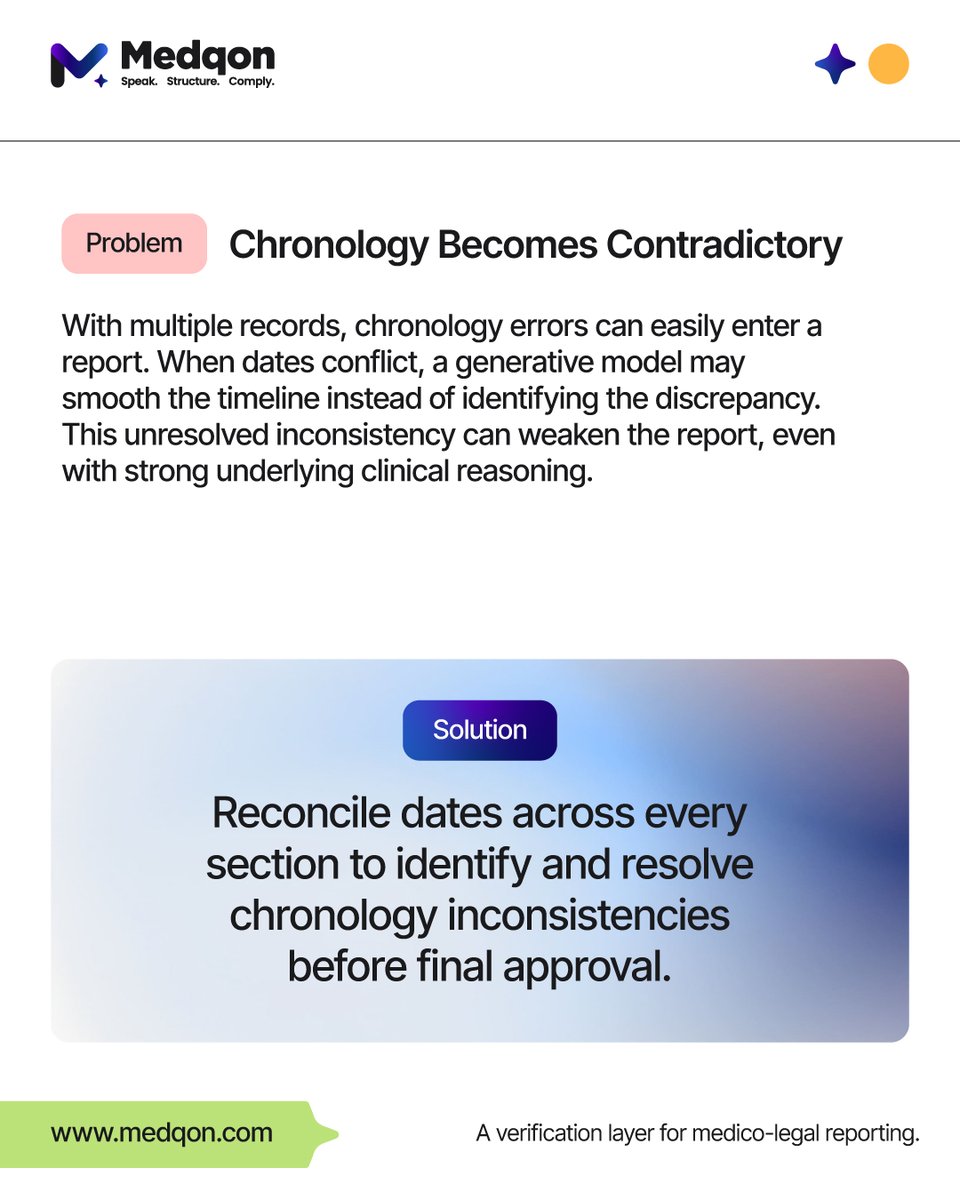 medqon's tweet photo. Sound clinical reasoning needs a consistent chronology.
Verify every date before sign-off.
Visit our website for more insights on regulated documentation.
Website: https://t.co/lKNwnn84bG
#Chronologiste #Chronology #IMEExperts #doctors #medicolegalreport #medqon https://t.co/SWhjl6XHYh