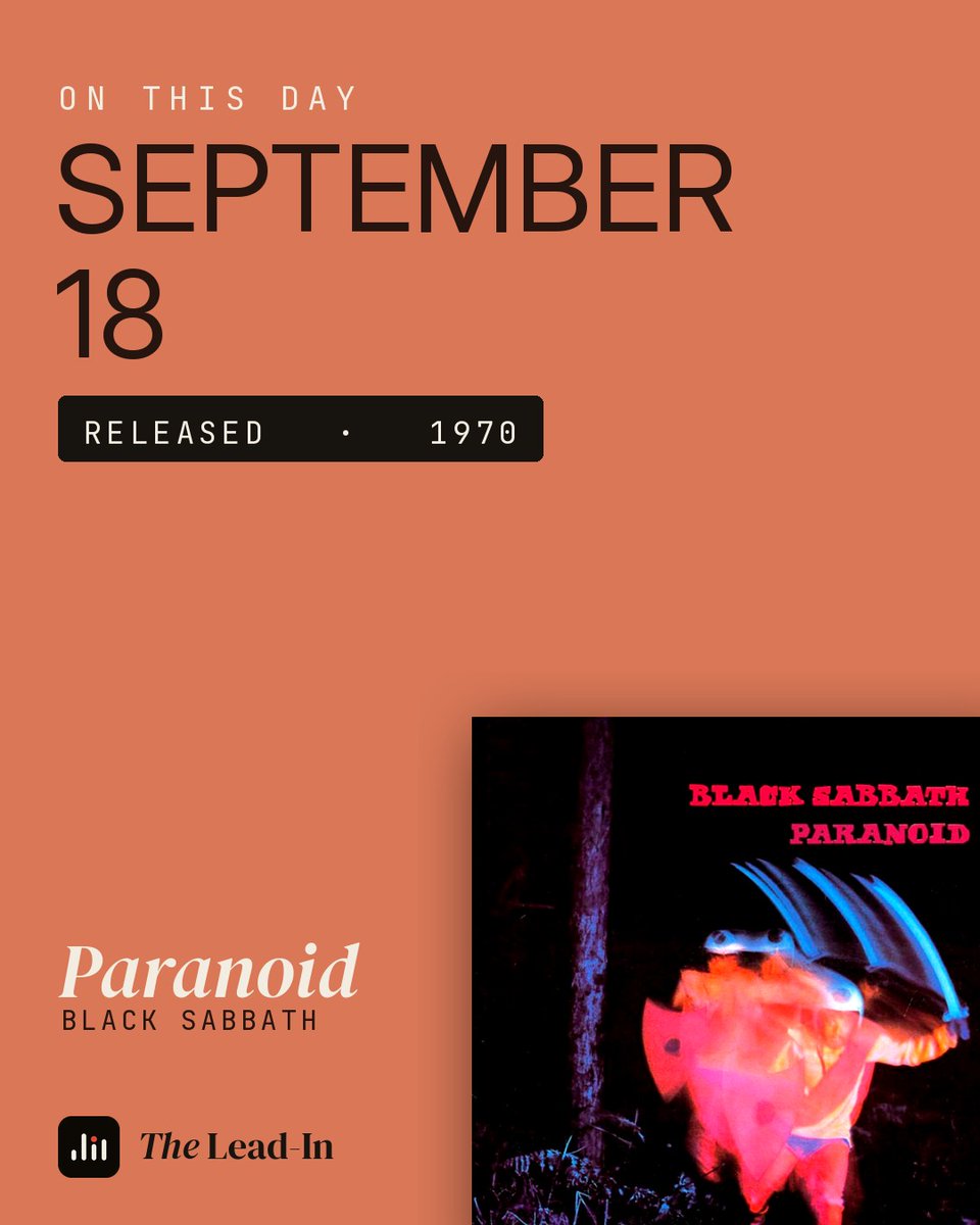 TheLead_in's tweet photo. On this day in 1970, Black Sabbath released Paranoid. The album that wrote the blueprint for heavy metal.
https://t.co/6zd1S5rVaH
#blacksabbath #paranoid #onthisday #vinylcommunity #vinyl https://t.co/Z7hAT3scSs