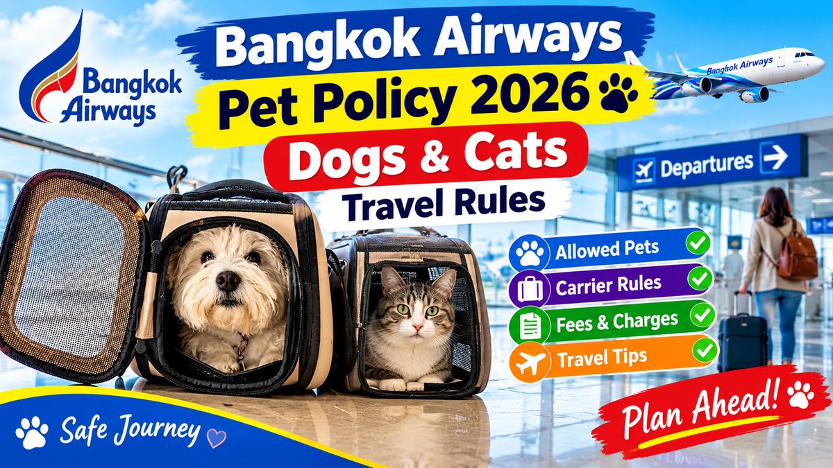 Amarasmith8979's tweet photo. Bangkok Airways Pet Policy 2026 🐶✈️ Dogs &amp; Cats Travel Rules Explained!

Watch Now- https://t.co/AeDjCwso5V https://t.co/zziPN2LOIL