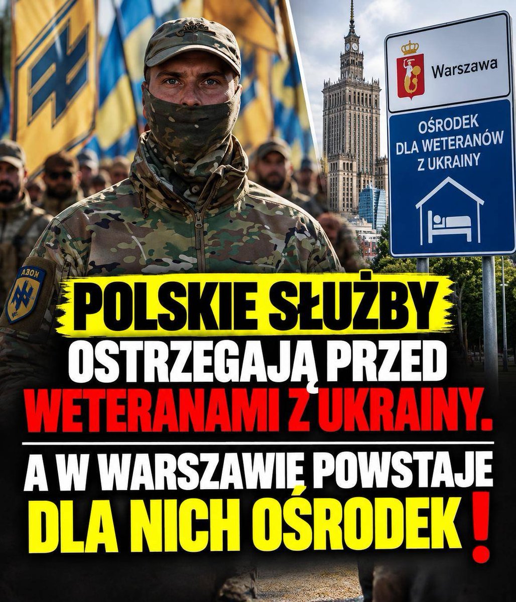 PUsiadek's tweet photo. Polskie służby ostrzegają przed weteranami z Ukrainy. A w Warszawie powstaje dla nich ośrodek❗

Ukraińska organizacja Korpus Weteranów otwiera przy ulicy Obrzeżnej 7 na warszawskim Mokotowie swój pierwszy ośrodek w Europie. 

Organizacja skupia weteranów 3. Samodzielnej Brygady Szturmowej oraz dawnego pułku Azow. Czyli środowisko związane z neonazizmem.

A teraz posłuchajmy, co o weteranach tej wojny mówią polskie służby.

Ministerstwo Spraw Wewnętrznych i Administracji. Analizy resortu wskazują, że zagrożenie mogą stanowić zdemobilizowani weterani szukający nowego miejsca do życia. Rozmówca ministerstwa powiedział wprost, że niebezpieczny będzie moment zakończenia konfliktu, bo wiele wyszkolonych osób zacznie szukać nowego sposobu na życie. Przywołał przykład byłej Jugosławii, gdzie rozwinął się model przechodzenia weteranów do zorganizowanej przestępczości.

Centralne Biuro Śledcze Policji. Inspektor Radoń ujął to jeszcze ostrzej. Grupy przestępcze będą ich wciągać do nielegalnej działalności. Niezagospodarowani weterani plus łatwy dostęp do broni to duże zagrożenie.

Komendant Główny Policji. Generał inspektor Marek Boroń zapewnił krótko: przygotowujemy się. Policja prowadzi projekt "Trident", przygotowujący funkcjonariuszy do zwalczania przemytu broni i zorganizowanych grup przestępczych.

Skala już rośnie. CBŚP przejęło w 2023 roku 1 374 sztuki broni palnej, w 2024 roku 516, a w 2025 roku aż 3 322.

Agencja Bezpieczeństwa Wewnętrznego. W jawnym raporcie za lata 2024-2025 opisano, kogo rosyjskie służby najchętniej werbują do działań dywersyjnych w Polsce. Byłych żołnierzy, byłych funkcjonariuszy i najemników. Komórki dywersyjne budowane są na strukturach przestępczości zorganizowanej.

Zbierzmy to razem.

Cztery polskie instytucje mówią jednym głosem, że skupiska ludzi z doświadczeniem frontowym to poważne wyzwanie dla bezpieczeństwa państwa.

W tym samym czasie zagraniczna organizacja zrzeszająca takich ludzi otwiera w stolicy Polski swój pierwszy ośrodek w Europie.

Pytanie: gdzie są te same służby, które ostrzegały przed tym, co właśnie się dzieje?⁩