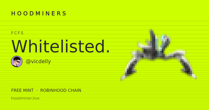 AustinAwz's tweet photo. free mint on robinhood chain  #HoodMiners https://t.co/MwBCcAbqZY