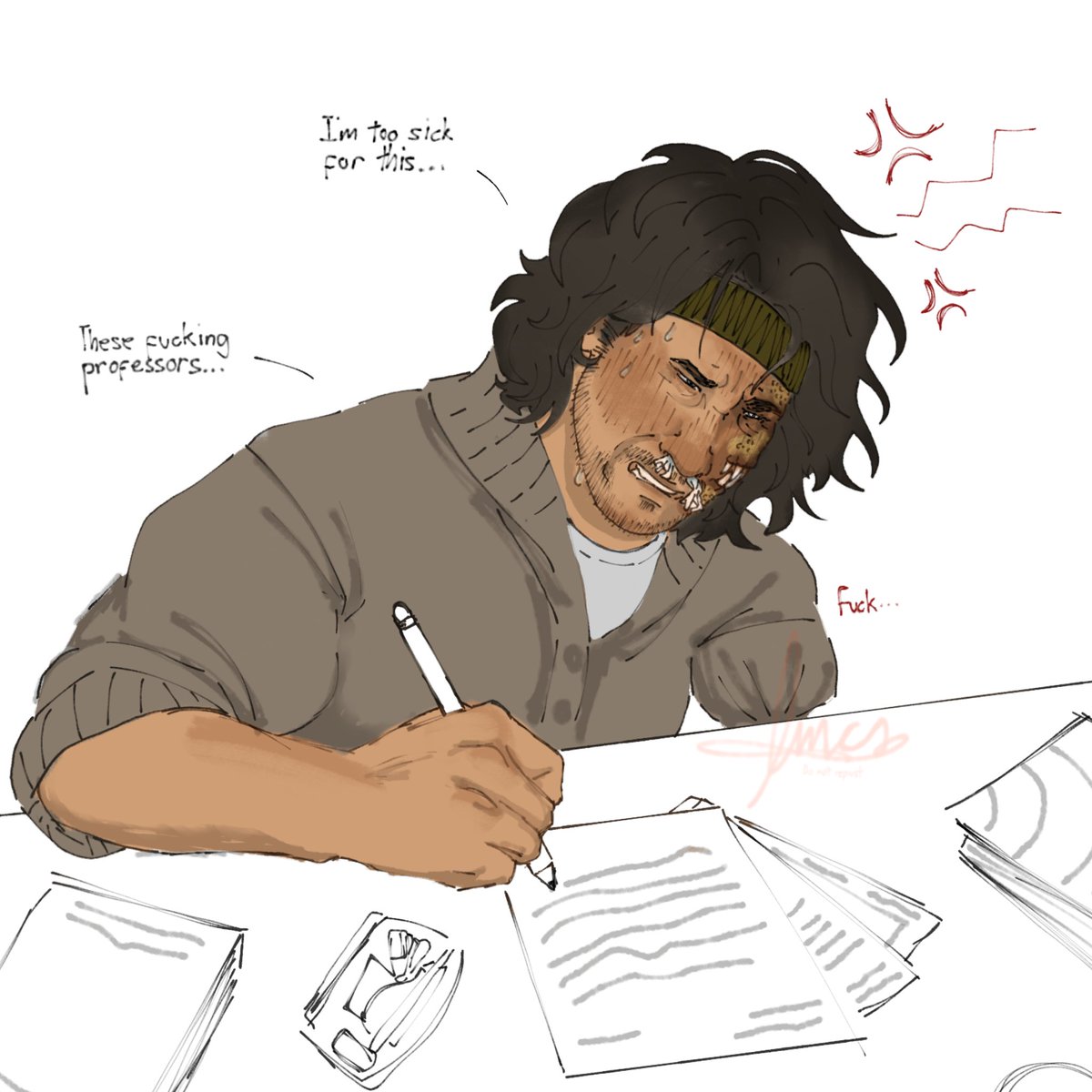 Atlast1stic's tweet photo. Projecting my procrastinating ass on Simon (+ me being sick every time there's exams coming up) https://t.co/KwjWoj13NT