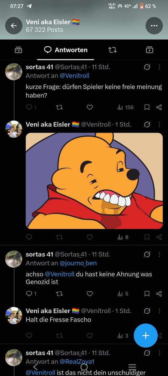 Sortas_41's tweet photo. POV: Sobald linke keine Argumente haben fangen die grundlos ins beleidigen an ohne nachzudenken lol https://t.co/c0bjQCtZE2
