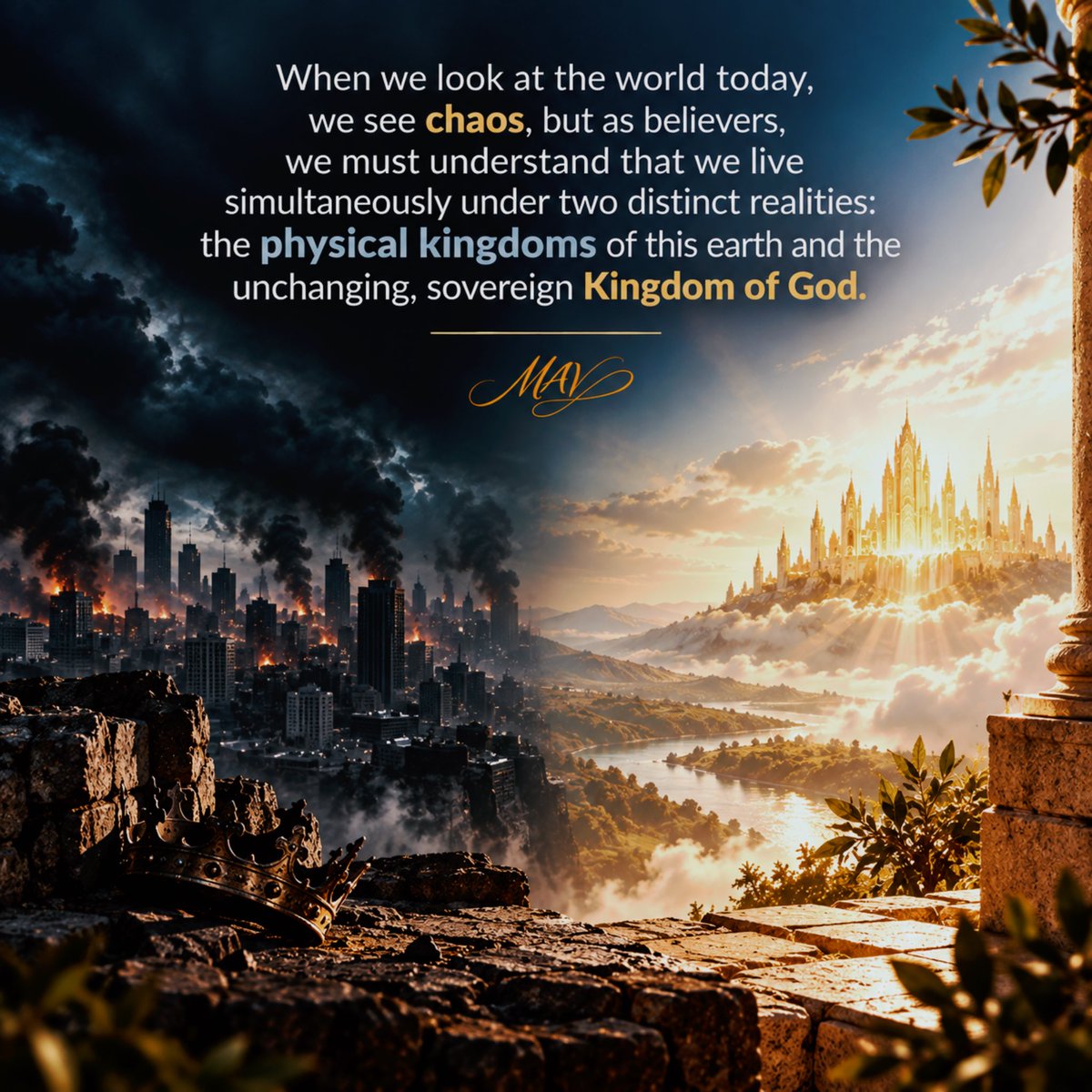 M_A_Varughese's tweet photo. Earthly kingdoms may shake, but the Kingdom of God remains unshaken.

#KingdomOfGod #Faith #GodsKingdom #ChristianFaith #EternalKingdom #TrustGod #MAV https://t.co/YPjEQtxg3V