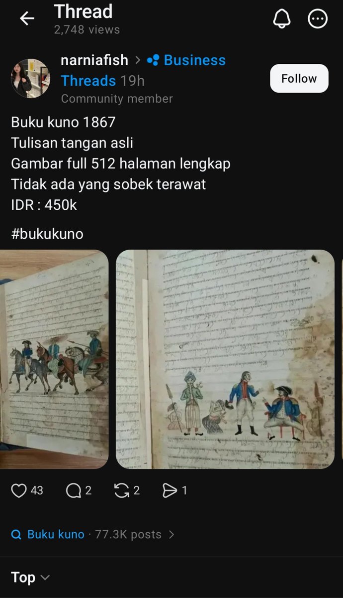 mas_topik's tweet photo. Wih, murah amat yak. Babad Blambangan ilang ya dari Perpusnas 😂🤣 https://t.co/kSm3doN0H8