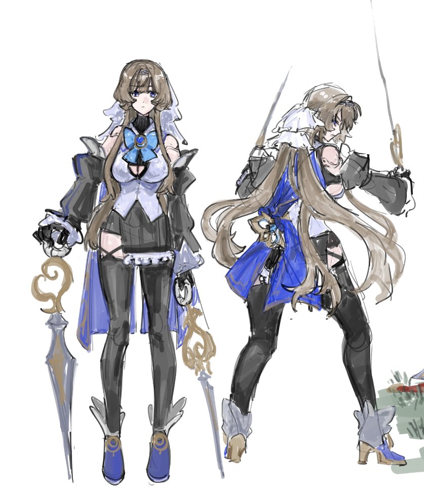 freshwater124's tweet photo. To the commenter who asked me about an outfit swap: Fixed clock parts arent compatible with each others accessories. They get stuck mid fight and its too big of a dps loss. Kroniis feet drag because the chair is too small for her. Nobdy involved is satisfied. https://t.co/gO6xx7Bfu2