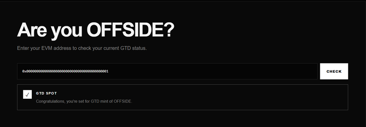 offsidenft's tweet photo. OFFSIDE WHITELIST

First batch is LIVE. 🤛

Applied for GTD? 
Check your status 👇
 https://t.co/h5KwNyN76p

Got GTD / FCFS / Rejected?  ��
Drop it below. 👀

And remember:
holding $0.50 worth of $OFFSIDE = FREE MINT eligibility.
GTD not required.

Welcome to OFFSIDE. 🖤