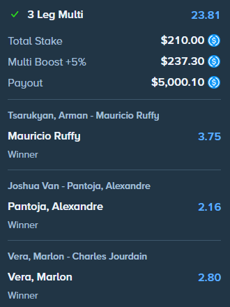 Jay_Bonanza's tweet photo. 🗿has spoken, I'll ride $210 to win $5000 on
@Stake @AlexPereiraUFC 

$1000 Giveaway if this hits! Just put your Stake ID! https://t.co/iomk07Ad0W