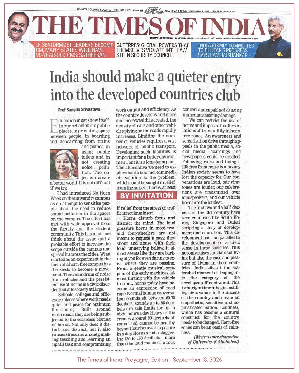 UoA_Official's tweet photo. The Times of India, Prayagraj Edition - September 18, 2026 https://t.co/ZLtGj9V8rW